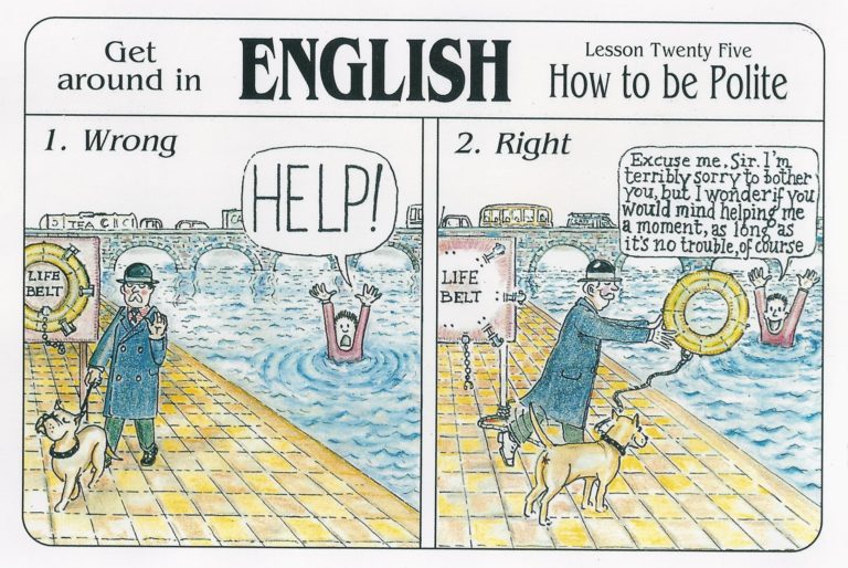 Politesse anglais en BD